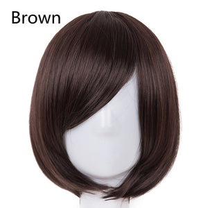 Short Dark Brown, Synthetic Hair Wigs For Women