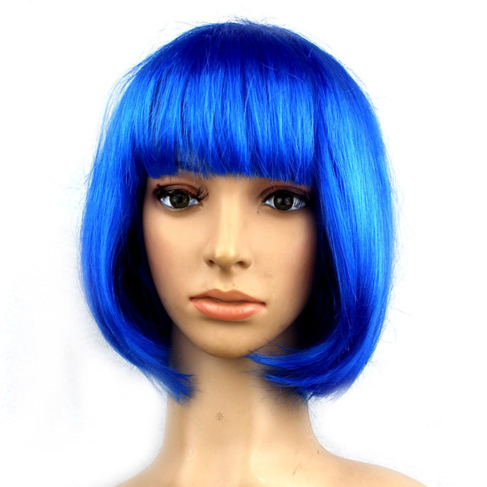 Blue, Synthetic Hair Wigs For Women