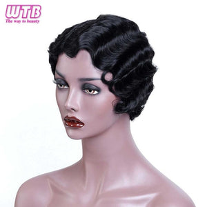 Black Wavy, Synthetic Hair Wigs For Women