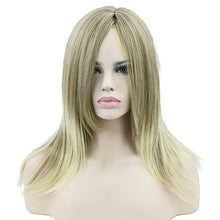 Load image into Gallery viewer, Long Straight Yellow to Blonde Ombre Synthetic Hair